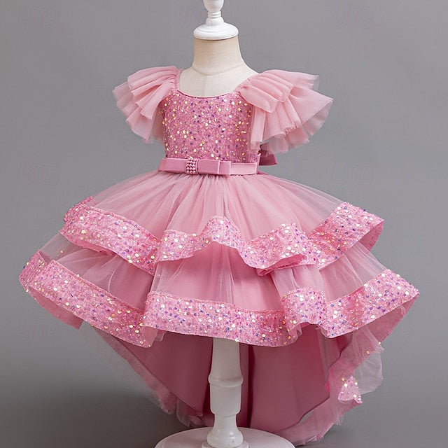 Wedding Kids Special Party Sequin Girls' Sleeveless Dress