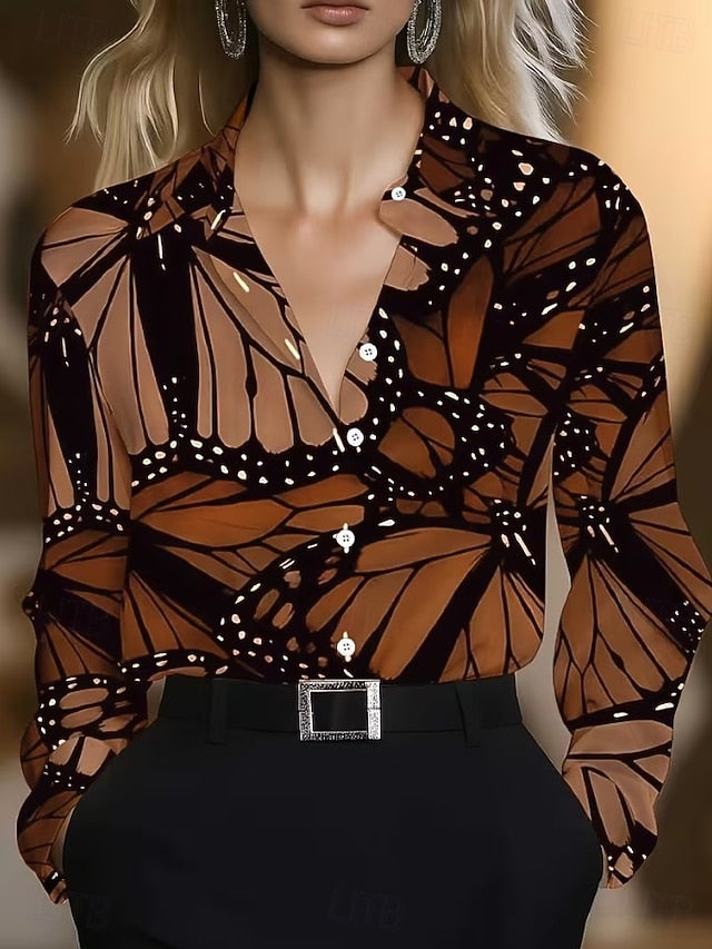Women's Shirt Graphic Abstract Vintage Stylish Modern Long