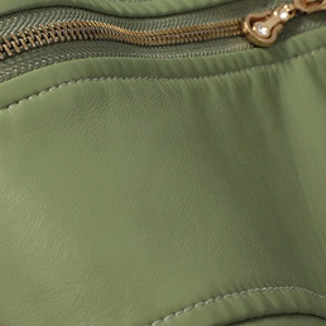 Zipper Pocket Women's Leather Faux Comfortable Jacket