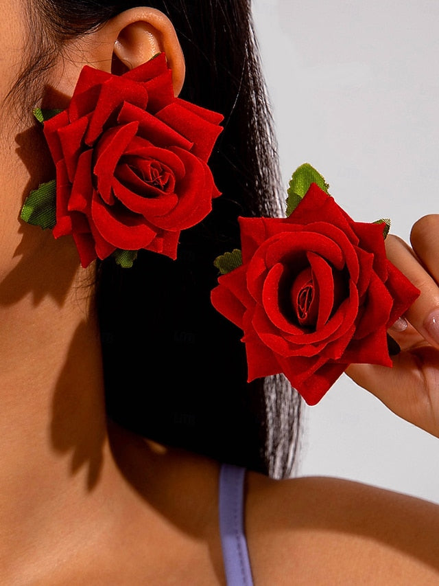 Floral Oversized Women's - Statement Earrings Drop Flower