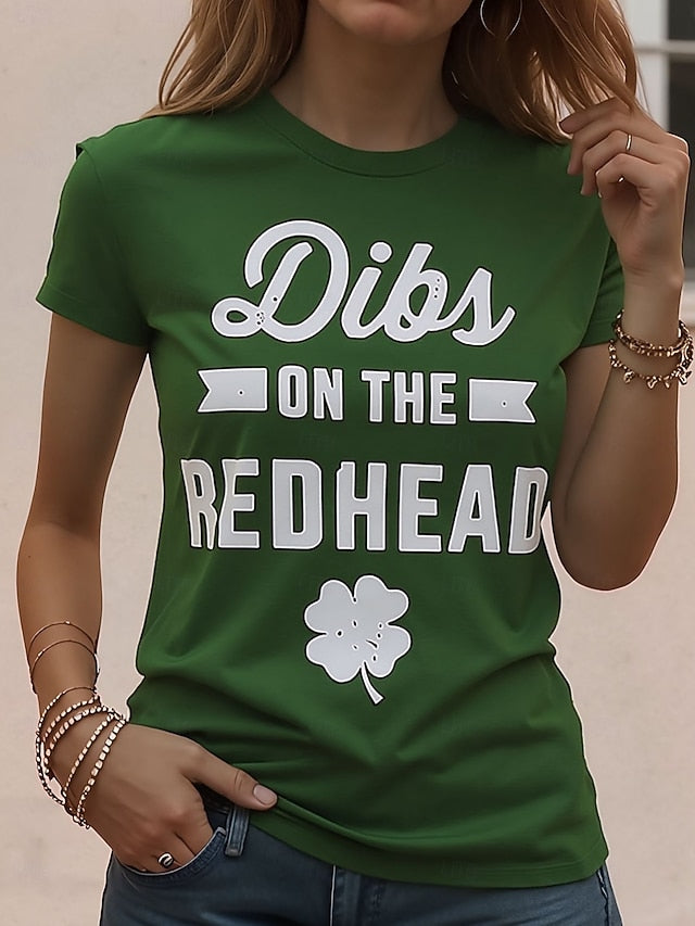 St. Patrick's Day Women's T Shirt Shamrock Casual