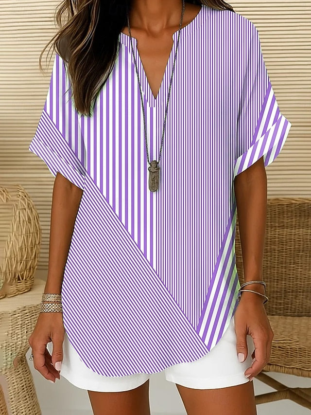 Women's Blouse Linen Like Breathable Lightweight Graphic