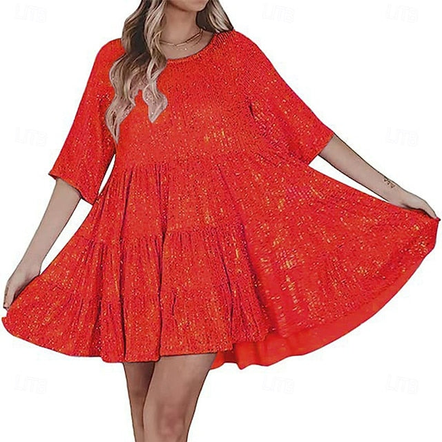 Women's Mini Dress Sequin Dress Cocktail Dress Elegant