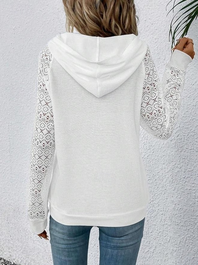 Women's Pullover Casual Plain Dailywear Sports Hooded