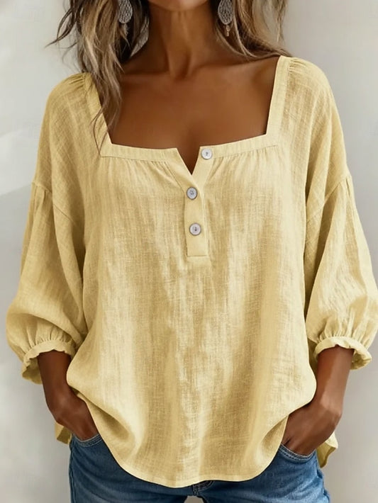 Women's Blouse Solid Color Daily Stylish Basic 3/4 Length