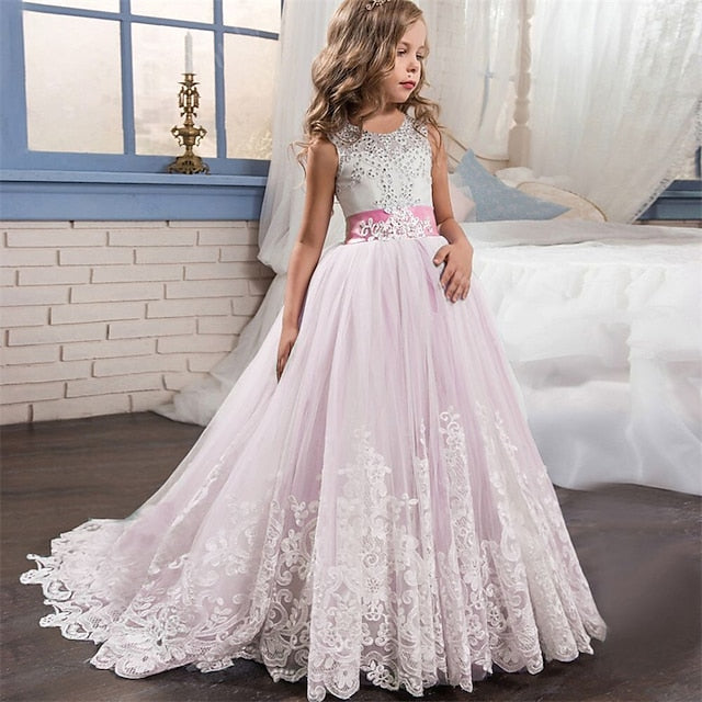Flower Girls' Girl Dress Wedding Kids Sleeveless