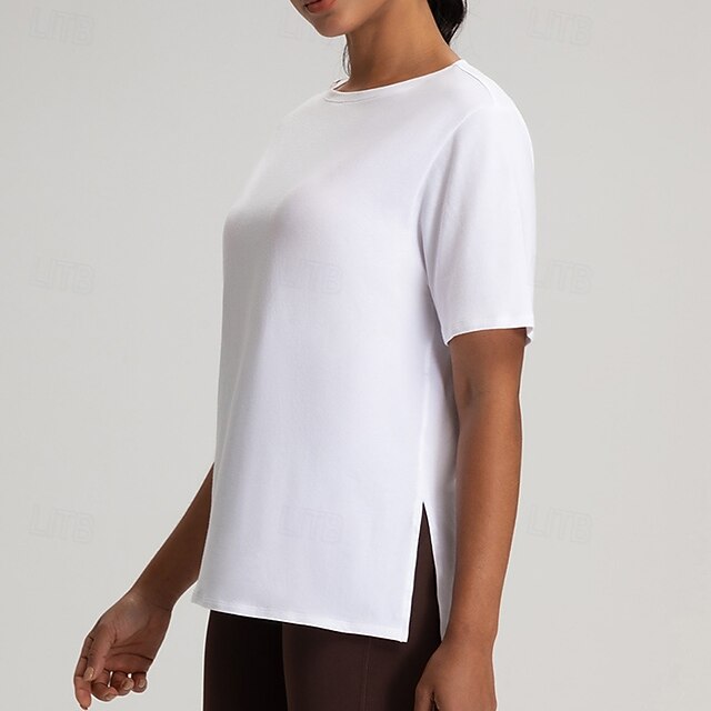 Women's Yoga T-shirt Workout Tops Breathable Loose Short