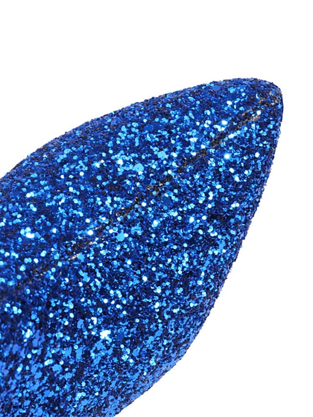 Sparkly High Boots Women's Heel Red Glitter Ankle –