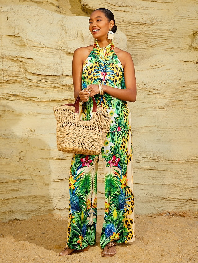 Tropical Temptation Silky Satin Leopard Top