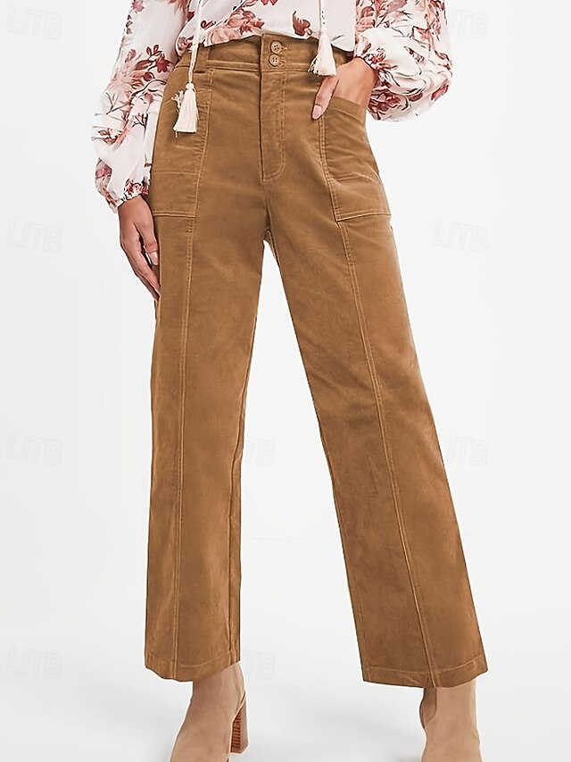 Women's Chinos Straight Casual Full Length Medium Waist