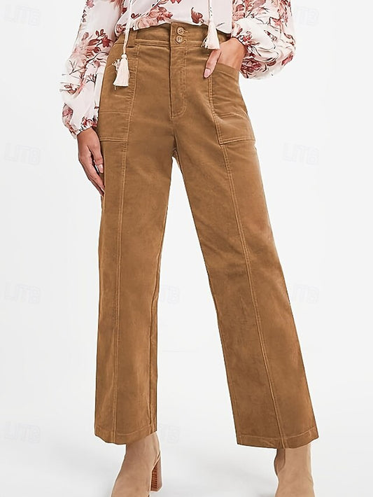Women's Chinos Straight Casual Full Length Medium Waist