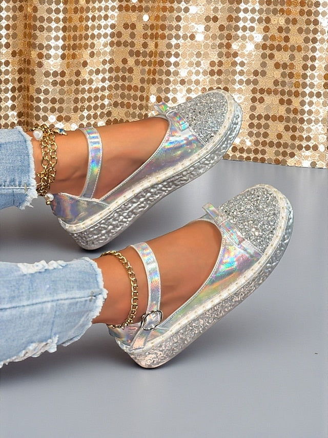 Shoes Holographic Mary Glitter Platform Women's Jane