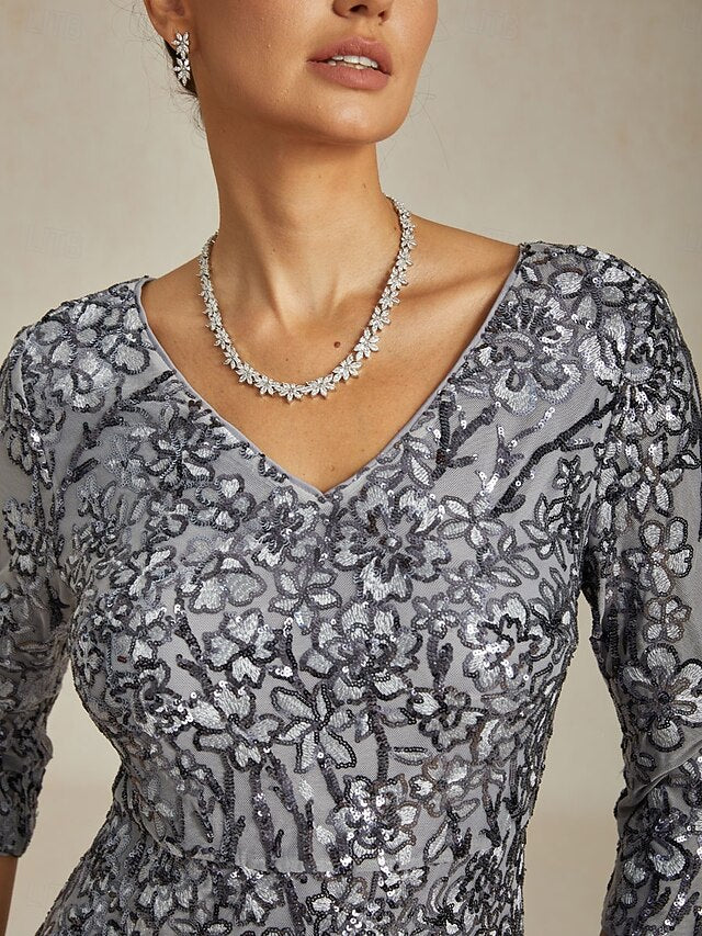 Women's Sequin Dress Lace Glitter Elegant Formal Semi