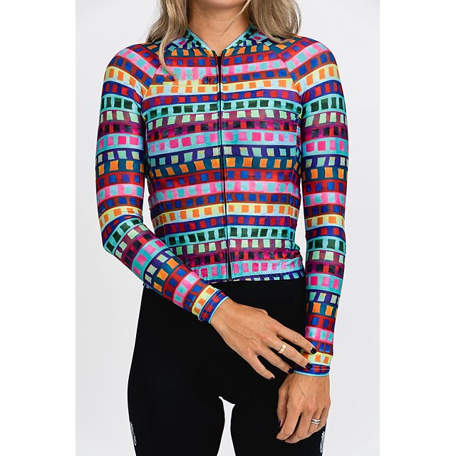 Women's Cycling Jersey Geometric Geometry Funny Long Sleeve