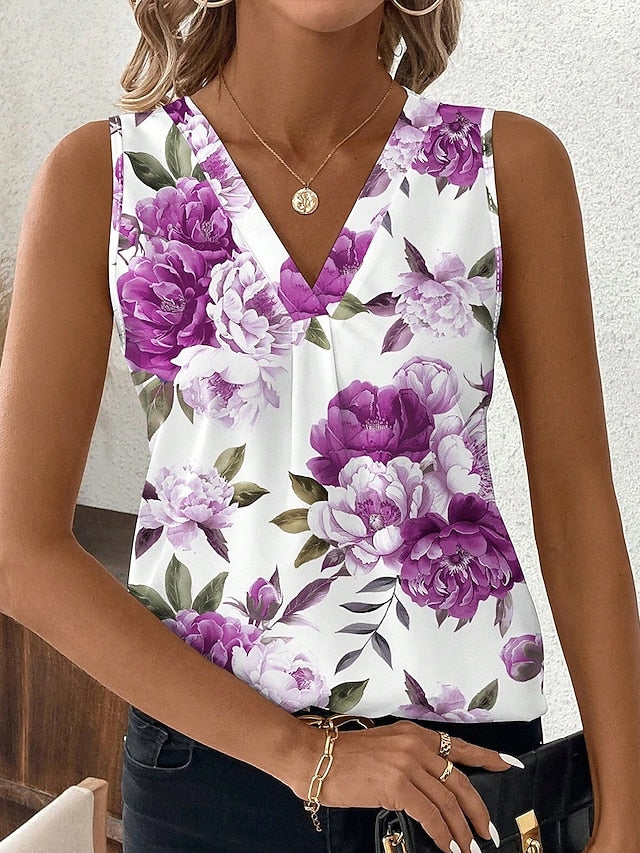 Women's Tank Top Floral Graphic Plants Elegant Vintage