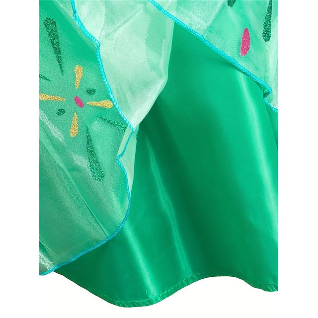 Theme Flower Frozen Anna Dress Girl Fairytale Party Princess