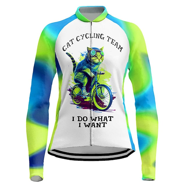 Women's Cycling Jersey Graphic Long Sleeve Bike Jersey Top