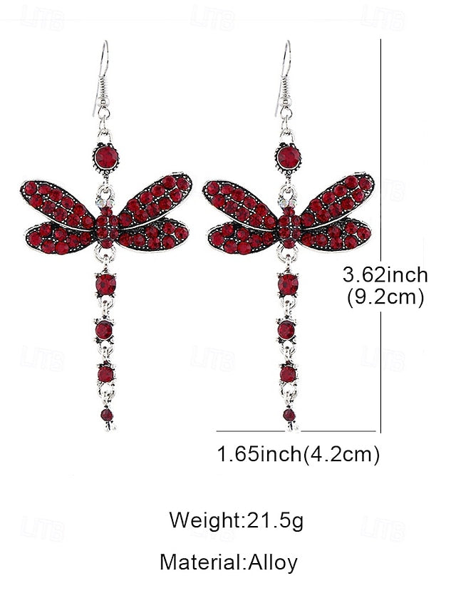 Dragonfly – Earrings Colorful Crystal Vintage Style