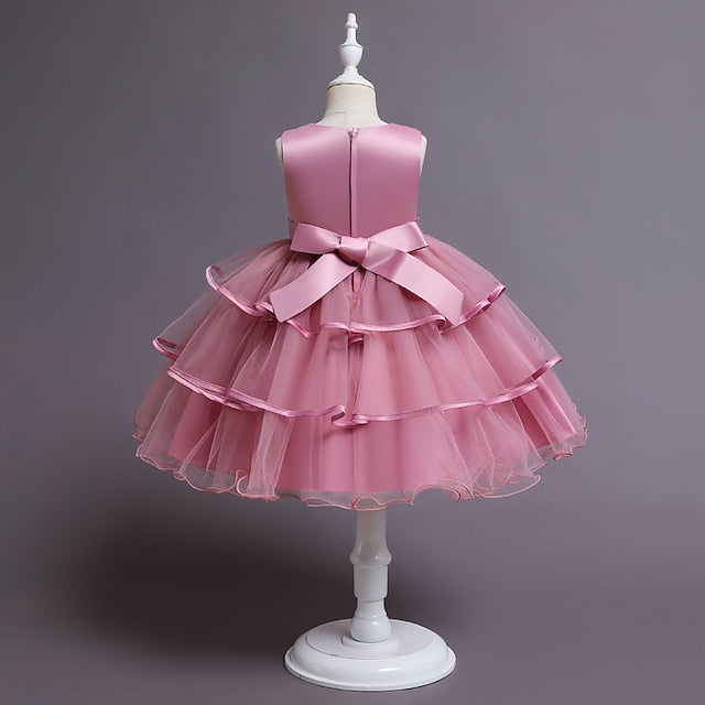 Girls' Dress Flower Sleeveless Girl Sequin Kids