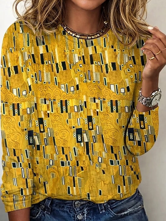 Women's T Shirt Print Graphic Leopard Geometric Vintage