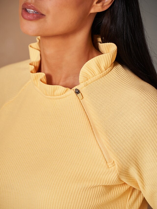 Women's Golf Pullover Sweatshirt Light Pink Yellow Dark