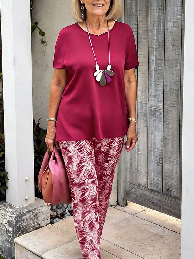 Women's Two Piece Sets Pants Sets Bolero Top Short Sleeve