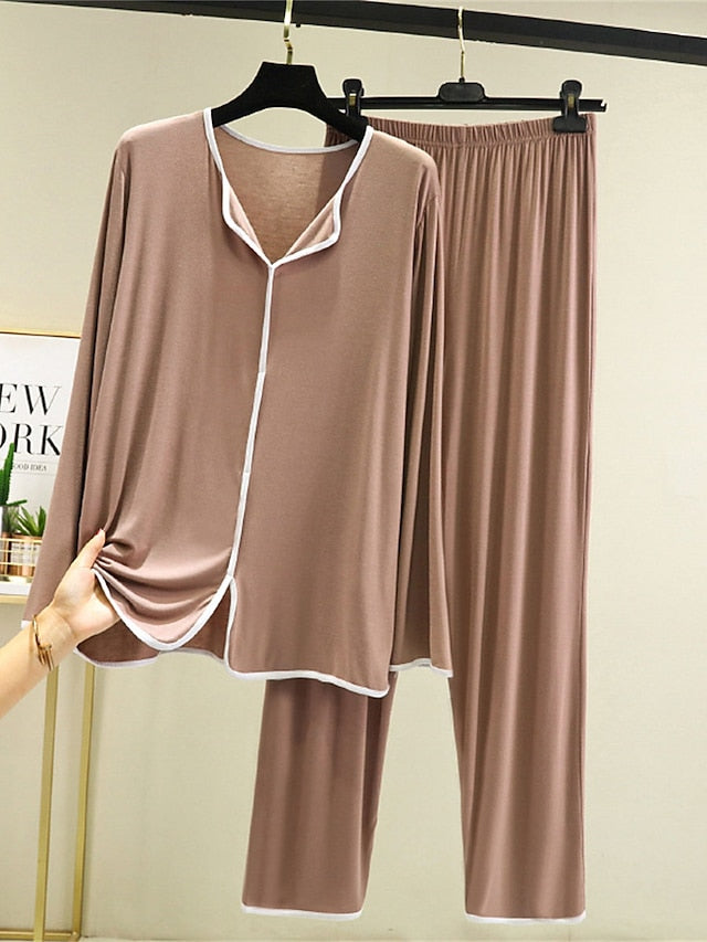 Women's Pajamas Pajama Top and Pant Sets 2 Pieces Pure
