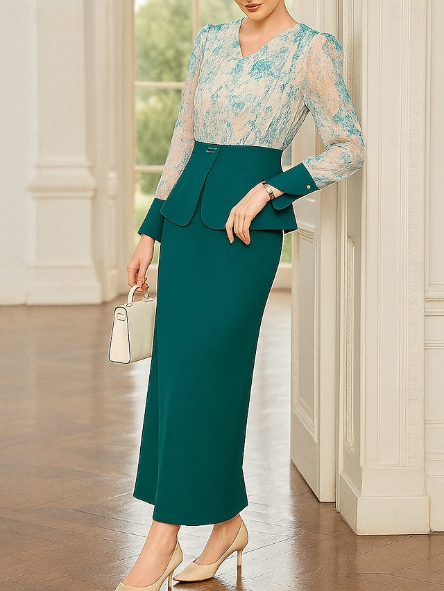 Bride Formal Piece Dress Mother of Elegant Two Sets the