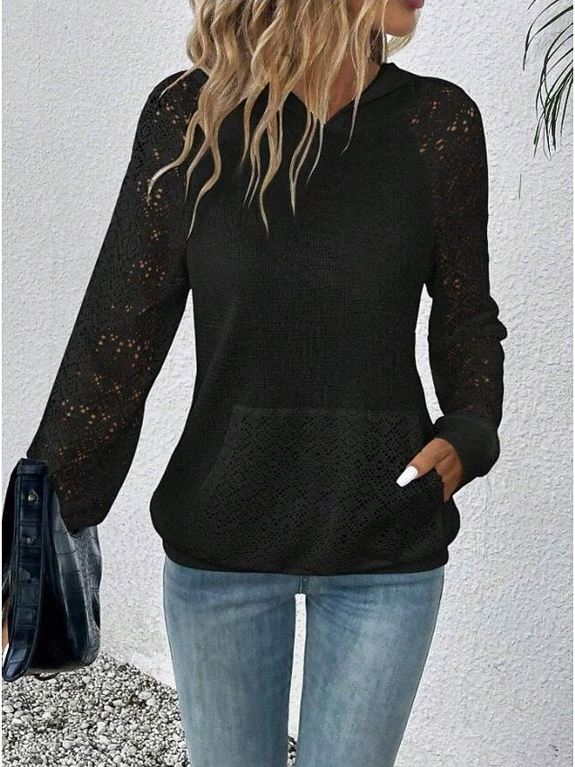 Women's Pullover Casual Plain Dailywear Sports Hooded