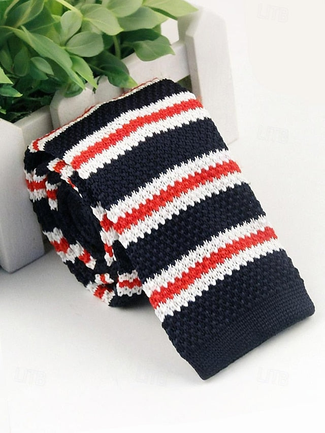 Neck Tie Stylish Woven Stripe - Christmas Men's Knit