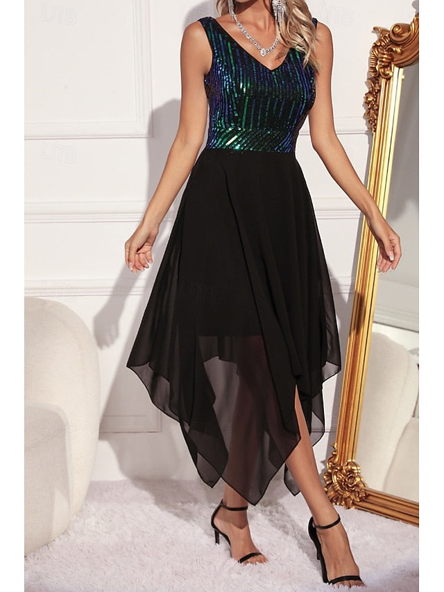 Women's Midi Dress Sequin Dress Party Dress Elegant Dress