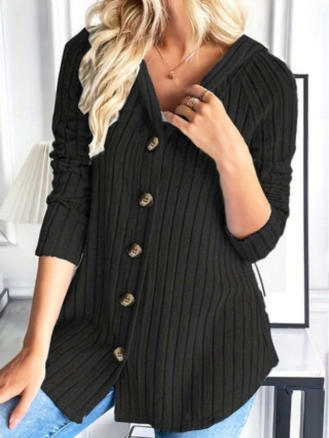 Women's Casual Shirt Button Up Shirt Blouse Buttons Plain