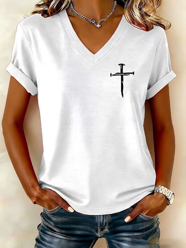 Women's T Shirt Graphic Letter Vintage Stylish Classic