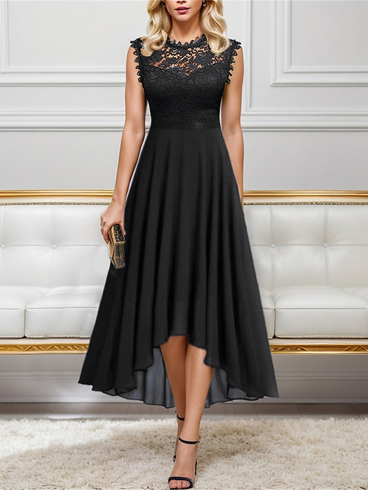 Women's Black Dress Lace Dress Party Dress Chiffon Lace