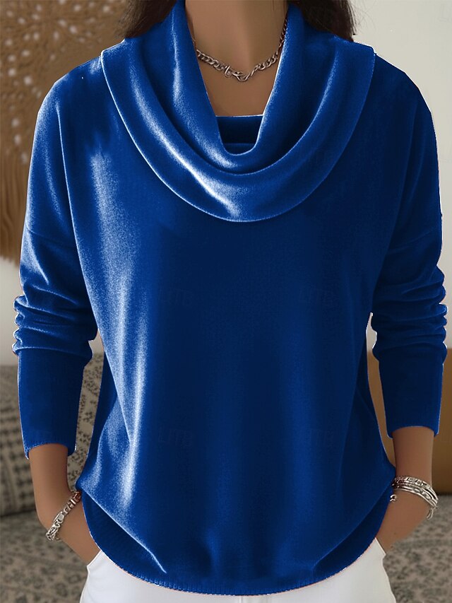 New Year Women's Velvet Elegant Cowl Neck Evening Party