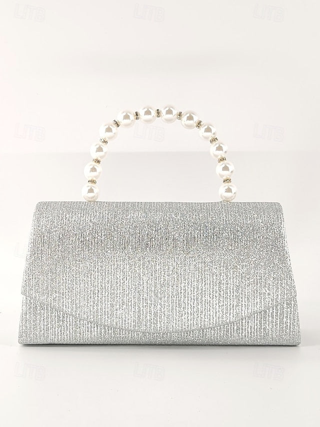 Glitter Pearl Purple Women's Bag with Handle Clutch –