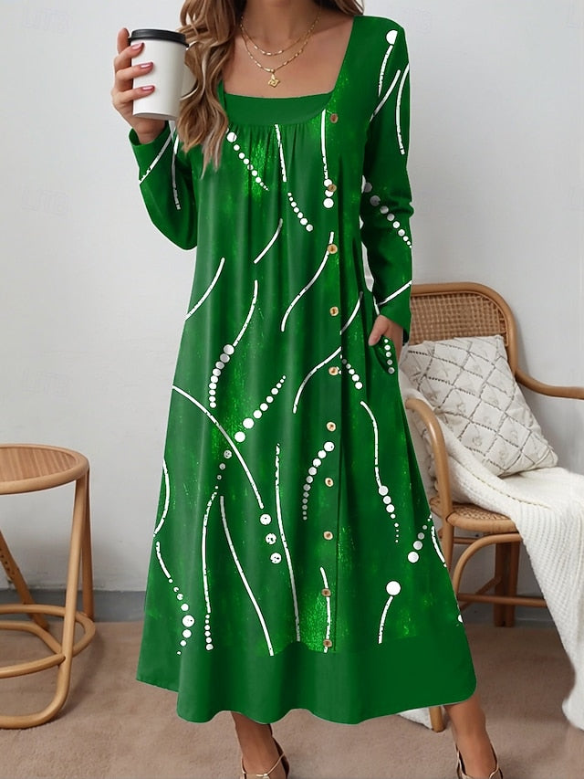 Women's Midi Dress Shift Dress Casual Daily Loose Fit