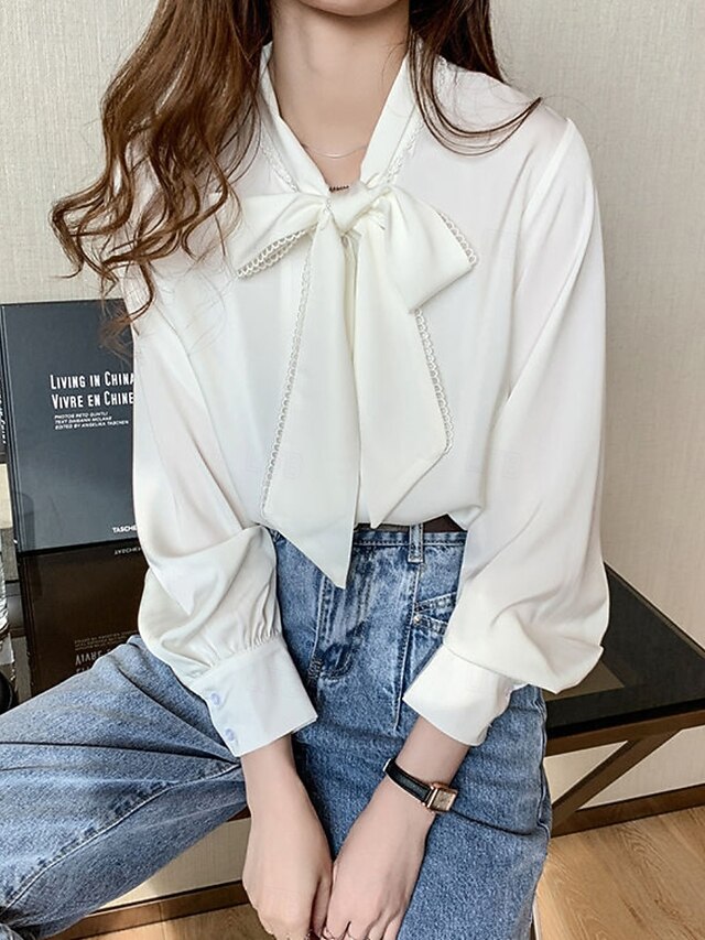 Women's Shirt Blouse Chiffon Tops Ruched Plain Stylish