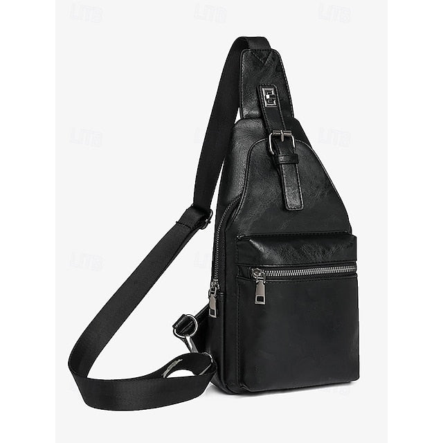 Sac bandoulière en similicuir marron pour femme