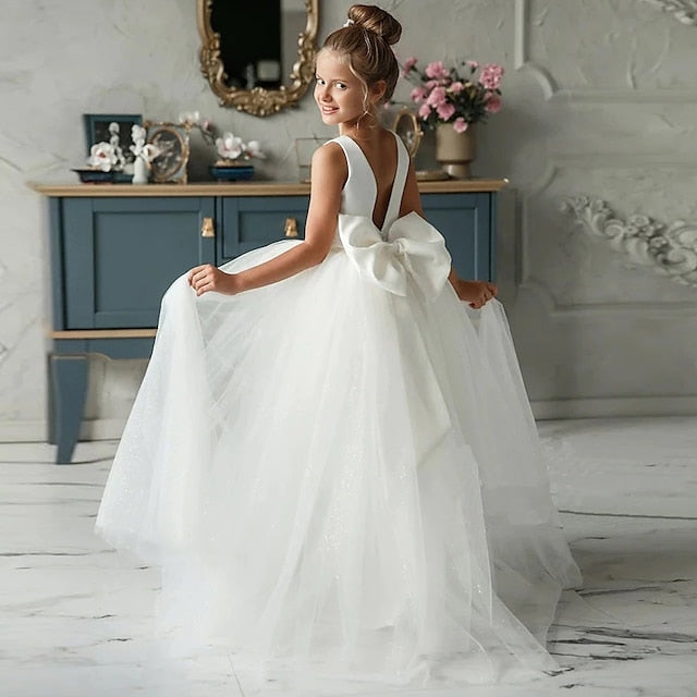 Kids Dress Girls' Colored Sleeveless Solid Performance