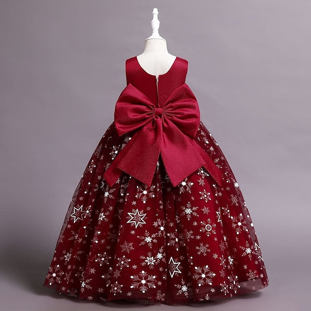 Dress Party Line Flower A Kids Wedding Girls' Little