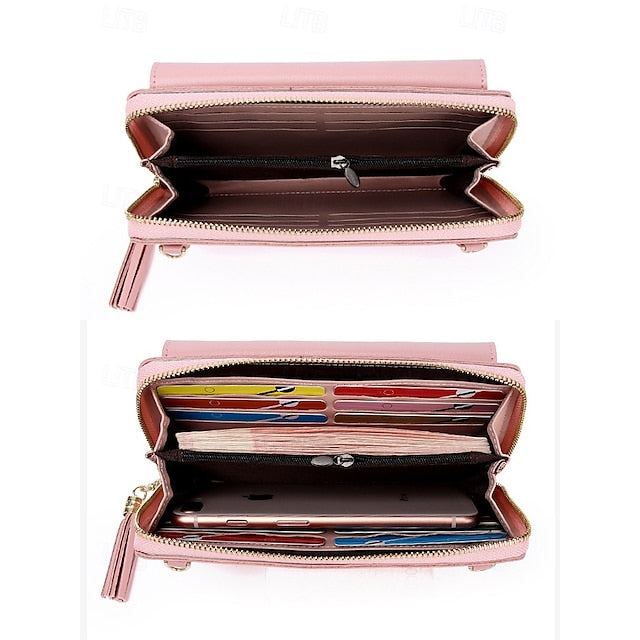 Sac à bandoulière en cuir PU pour femme, porte-téléphone portable