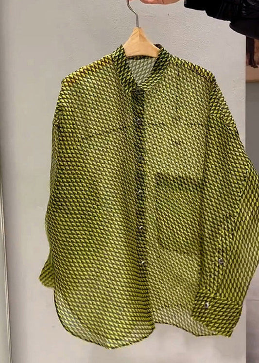 Chemise boutonnée patchwork jaune oho à manches longues BV018