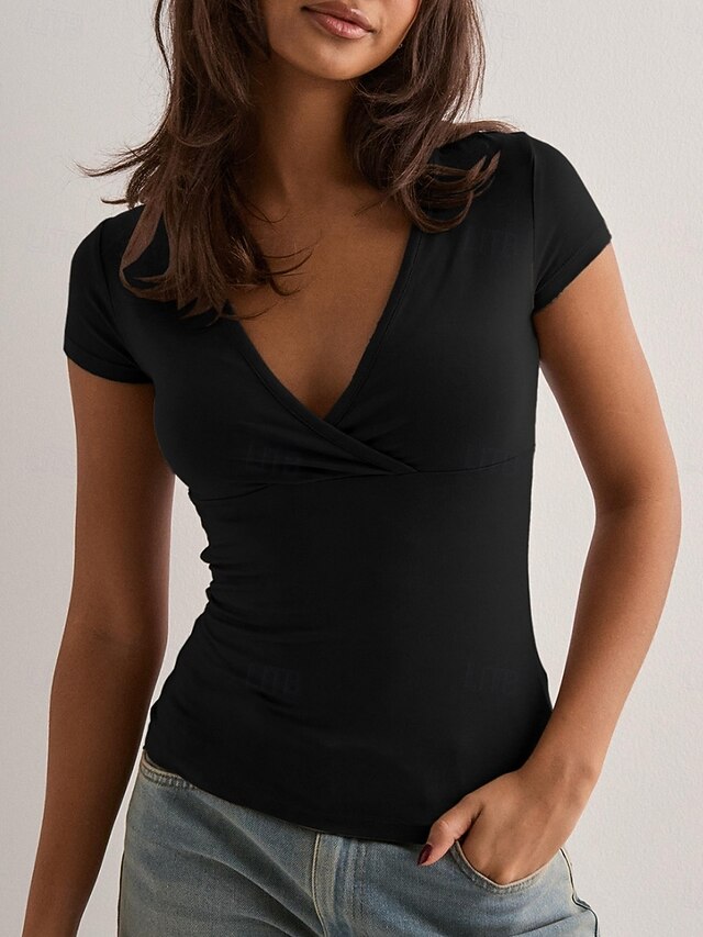 Women's T Shirt Solid Color Graphic Fashion Stylish Basic