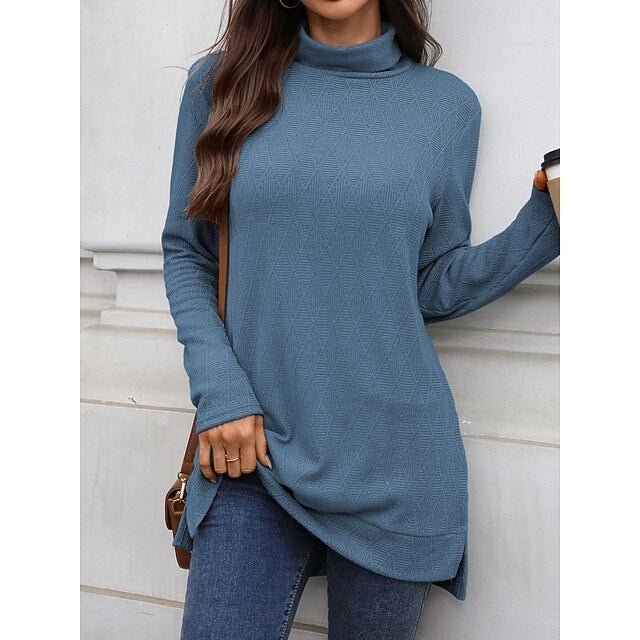 Women's Blouse Solid Color Stylish Casual Long Sleeve
