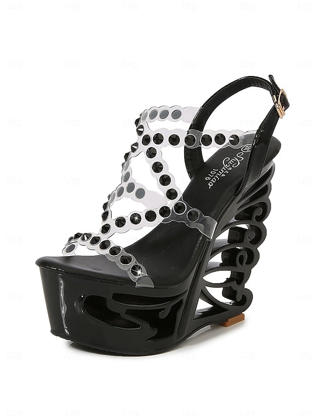 Rhinestone for Sandals Silver Elegant Stiletto – Dance Women