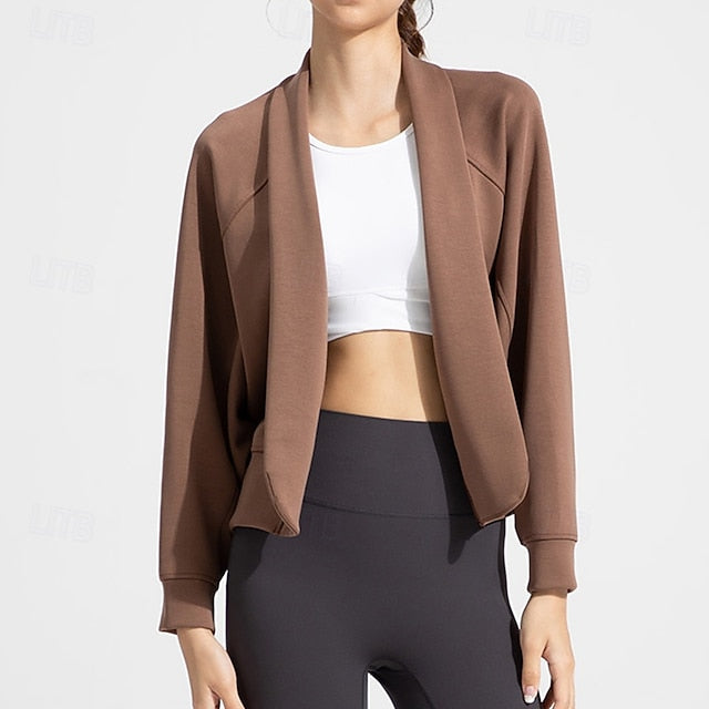 Women's Workout Cardigan Yoga Shawl Breathable Tencel Long