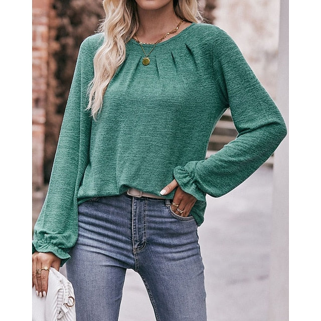 Women's Pullover Shirt Casual Tops Long Sleeve Top