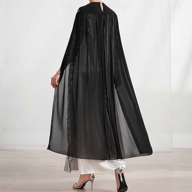 Crew Bride A-Line Cape Mother Dress the Elegant Neck of