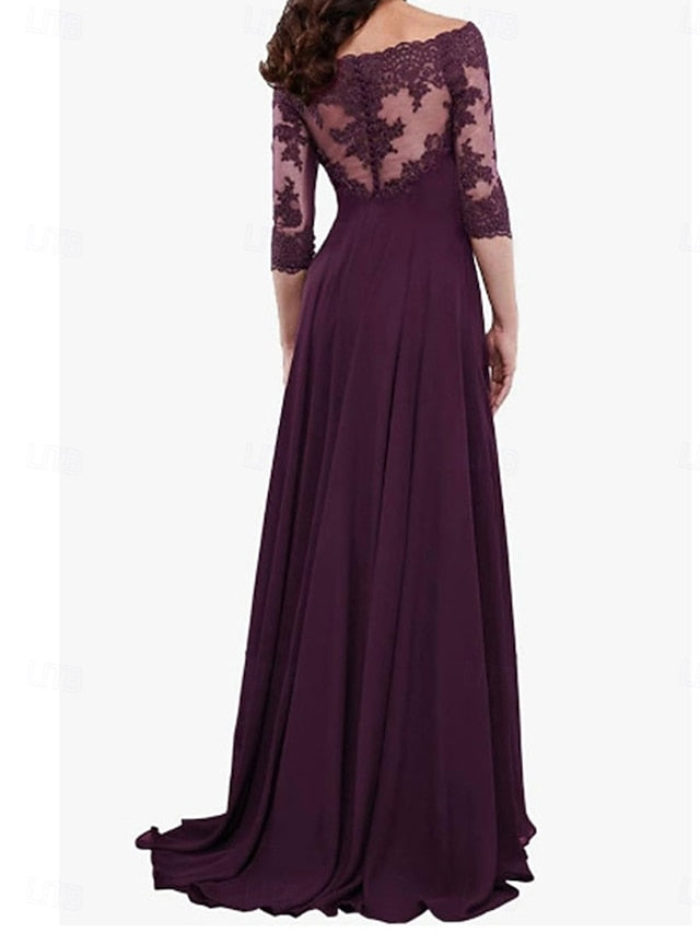 A-Line Off of Shoulder Dress the Elegant Simple Bride Mother